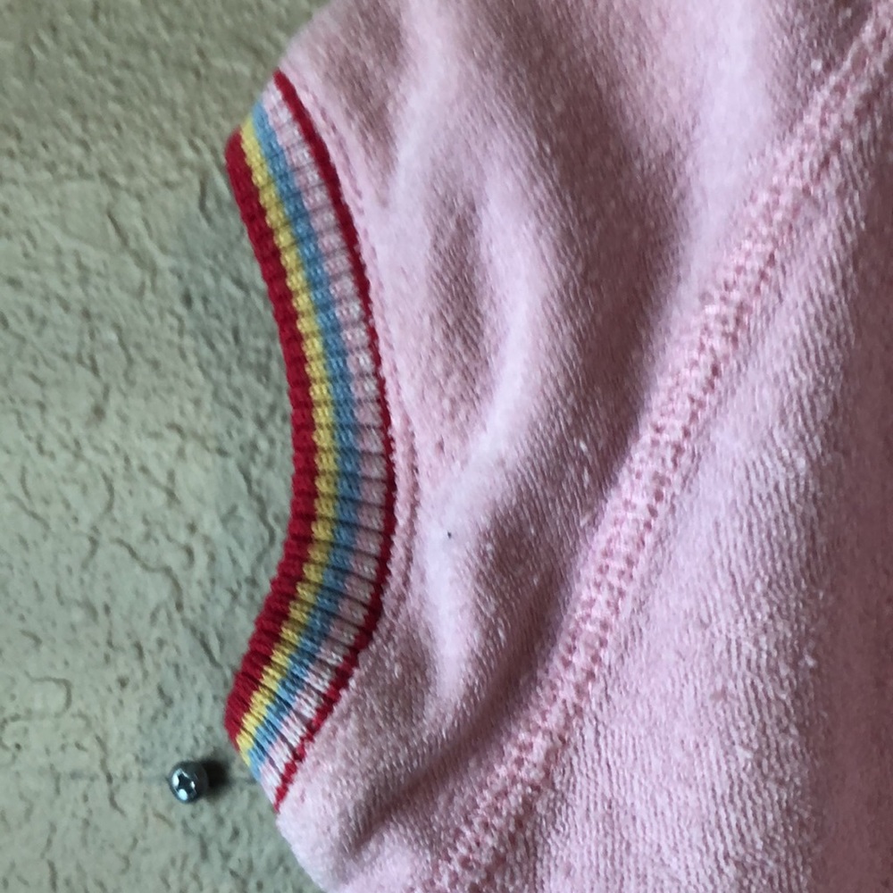Fila Vintage Early 2000’s Pink Short Sleeve Terry Cloth Material Top Girls Sz 6 - Picture 7 of 8
